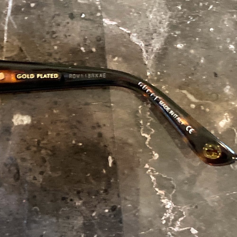 🌸WAS $275: Gucci Havanna Brown Gold Plated Mesh Sunglasses with Case - Picture 10 of 16